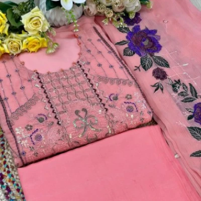 Georgette Semi Stitched Salwar Suit AR-532 MST