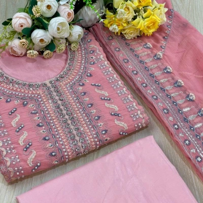Georgette Semi Stitched Salwar Suit AR-510 BN