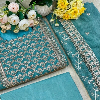 Georgette Semi Stitched Salwar Suit AR-512 PEST