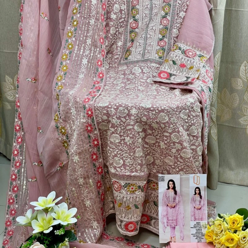 Georgette Semi Stitched Salwar Suit AR-513 PEC