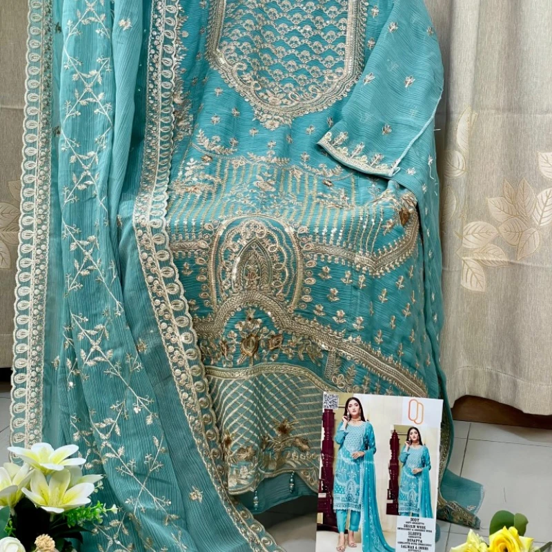 Georgette Semi Stitched Salwar Suit AR-512 PEST